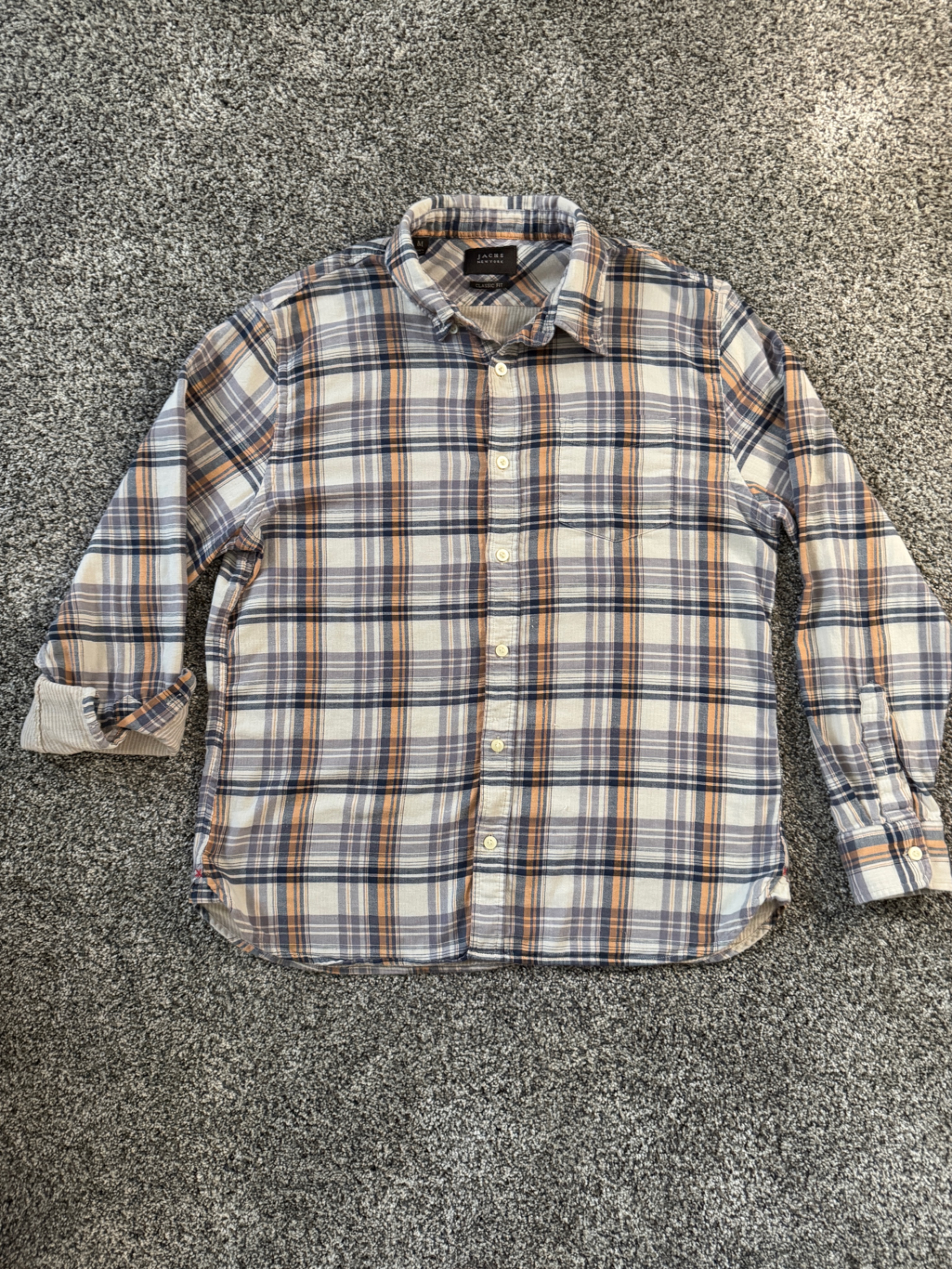 Jachs New York Men's Plaid Button-Down Shirt In Blue And Tan